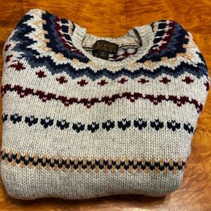 Lucky Brand Gray Multicolor Crewneck Sweater